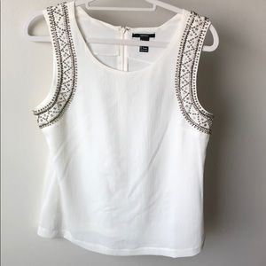 White Blouse with Beading